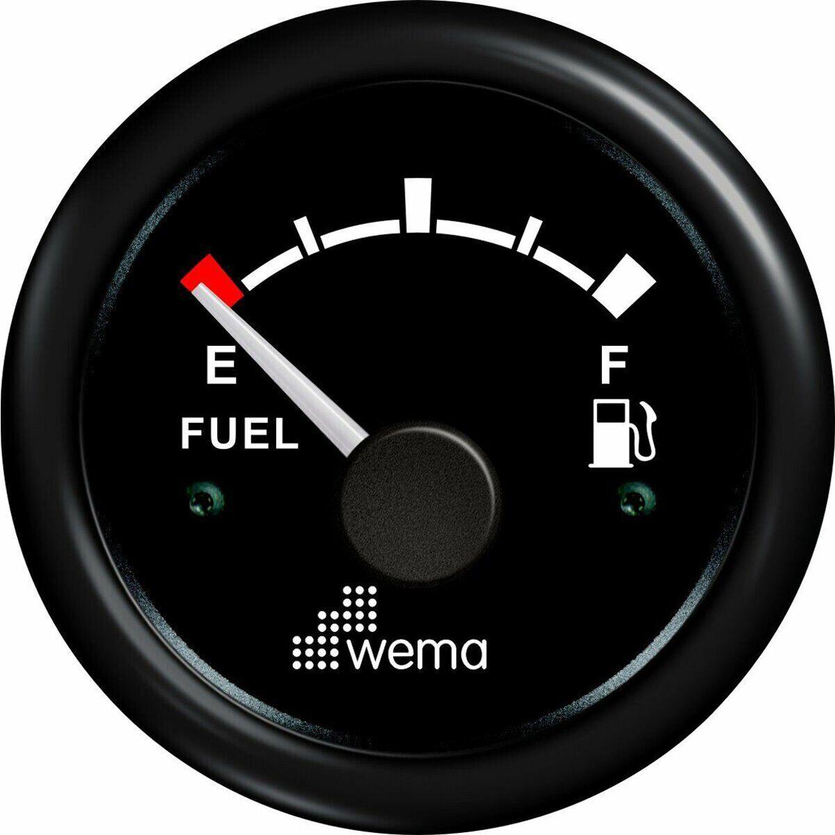 Wema Marin Yakıt Tankı Göstergesi 52 mm, Siyah-Siyah
