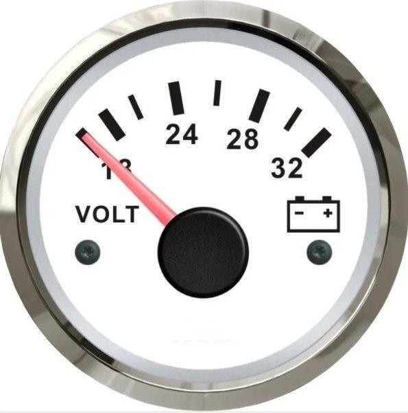 MORS Voltmetre 24 V 55 mm Beyaz