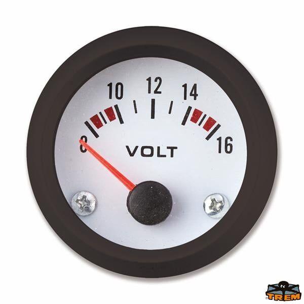 Trem Eco Line Voltmetre Beyaz 12 V Ø52 mm