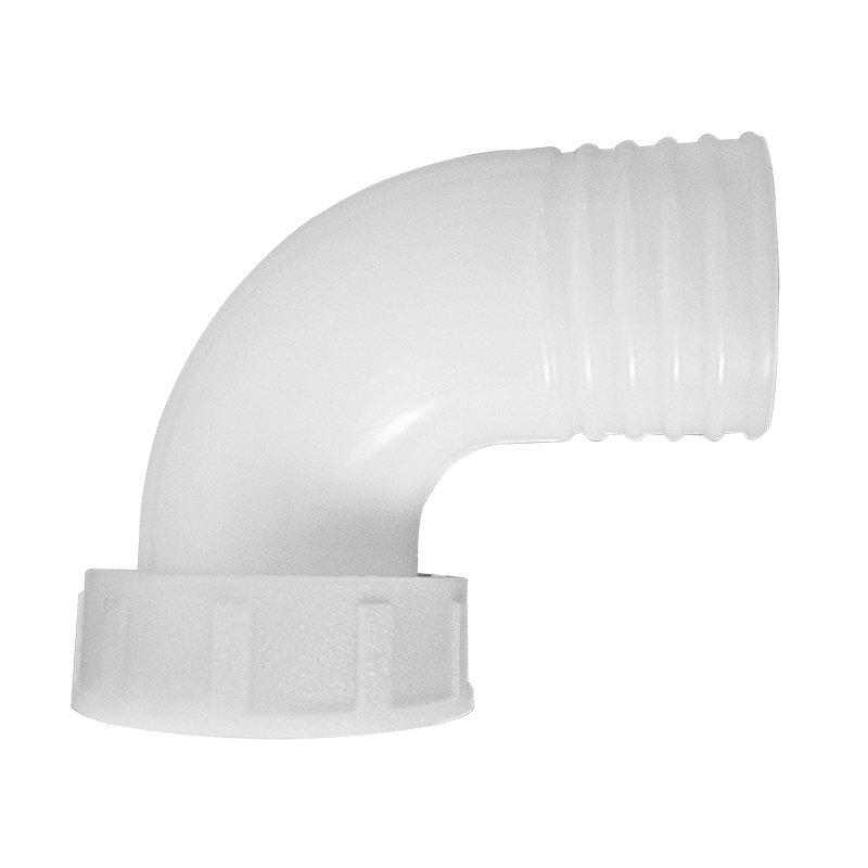Tahliye boruları için dişi adaptör, 38 mm, 90', beyaz