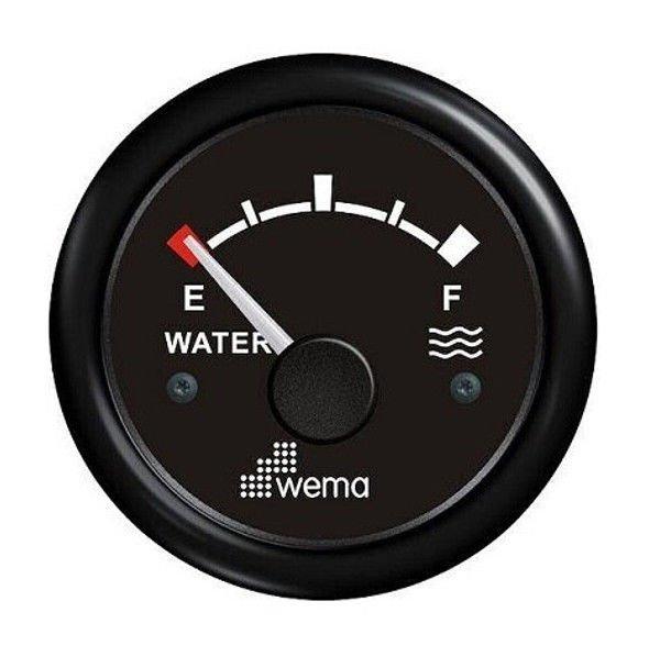 Wema Marin 52 mm Su Tankı Seviye Göstergesi, Siyah-Siyah