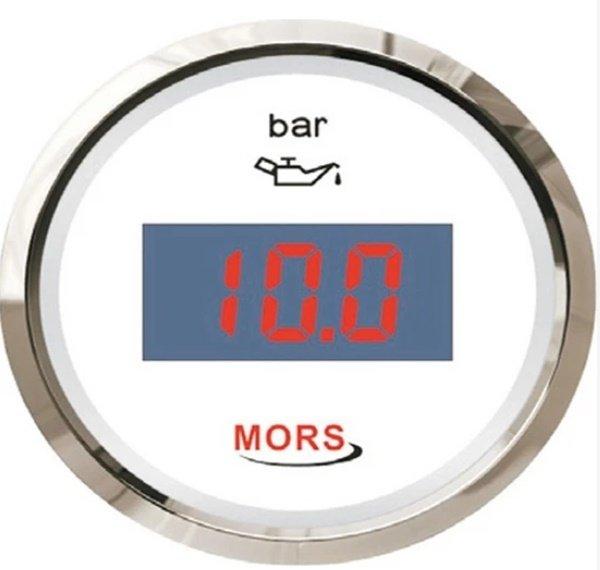 MORS Dijital Yağ Basınç Göstergesi 10 Bar Beyaz